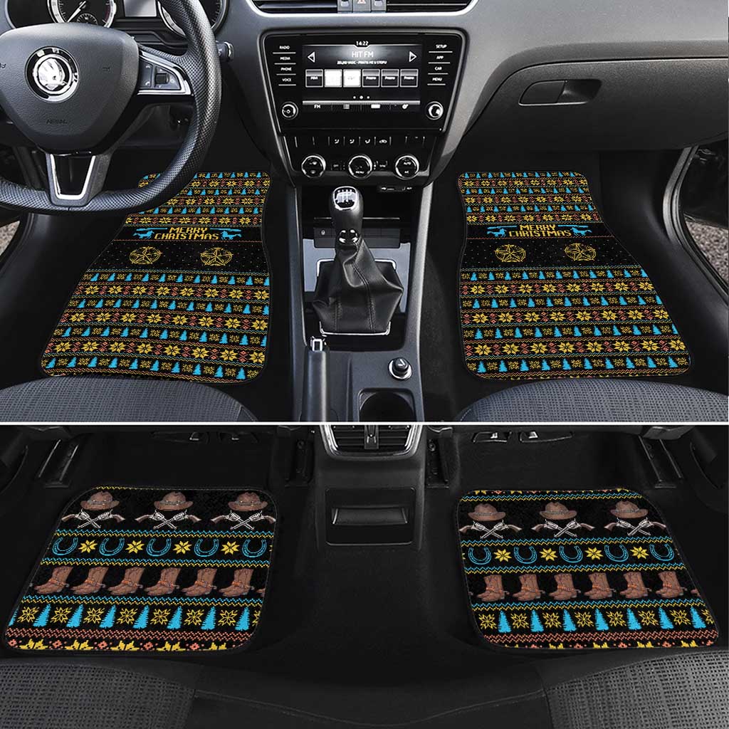 Cowboy Merry Christmas Car Mats DT04 - Wonder Print Shop
