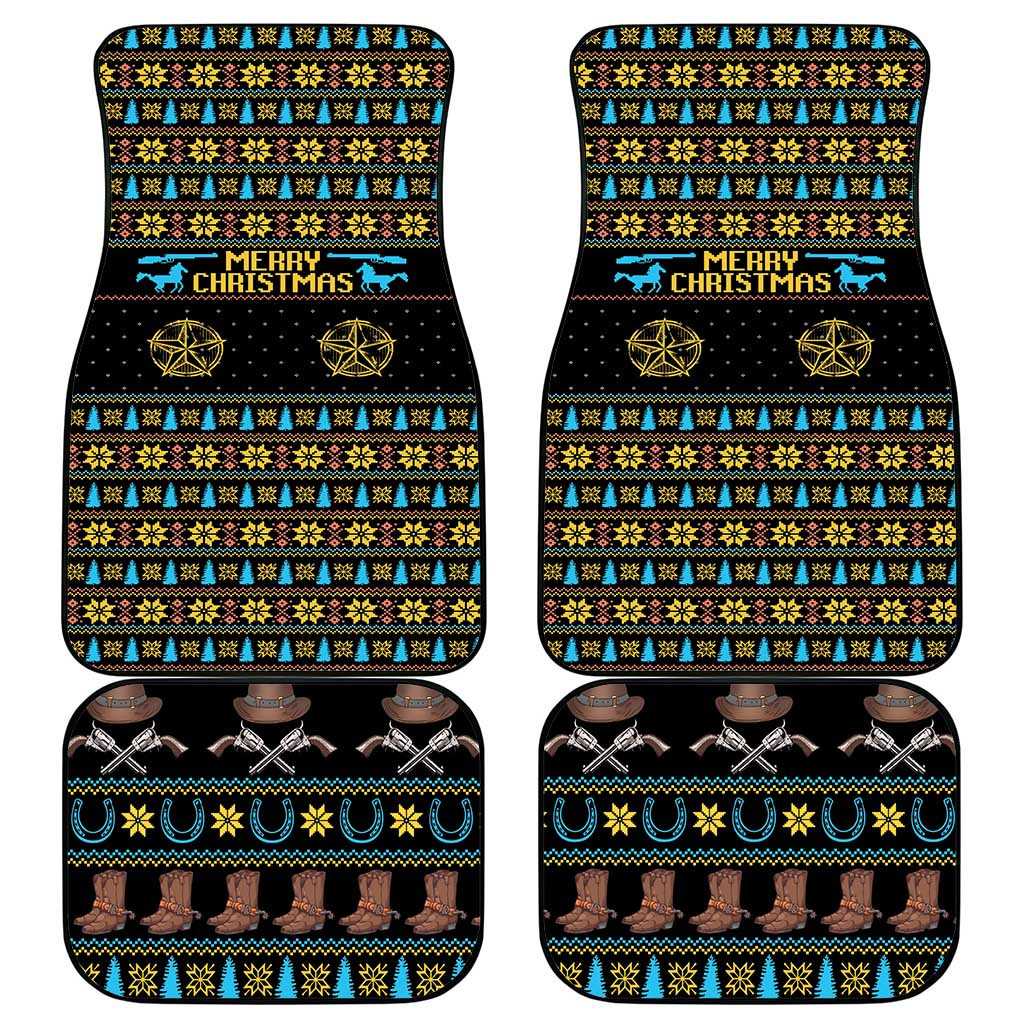 Cowboy Merry Christmas Car Mats DT04 - Wonder Print Shop