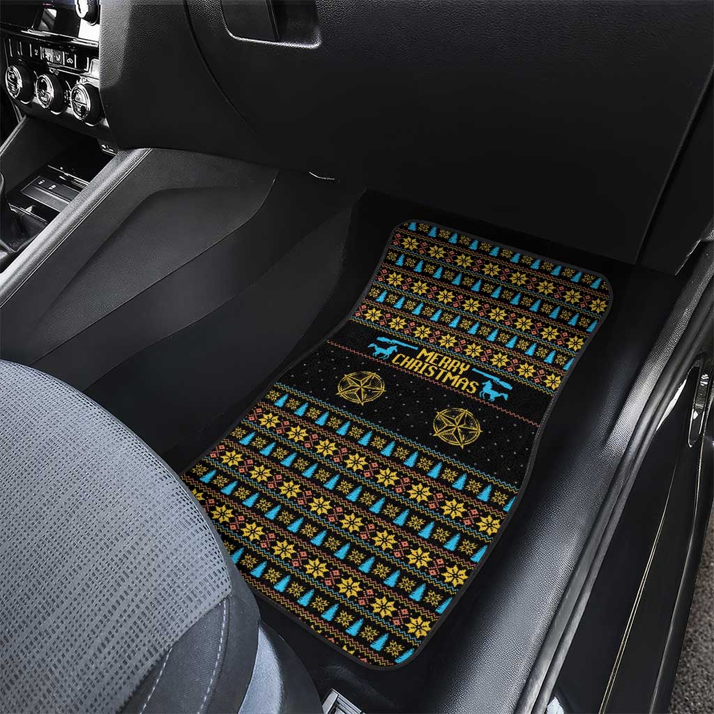 Cowboy Merry Christmas Car Mats DT04 - Wonder Print Shop