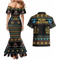 Cowboy Merry Christmas Couples Matching Mermaid Dress and Hawaiian Shirt DT04 - Wonder Print Shop