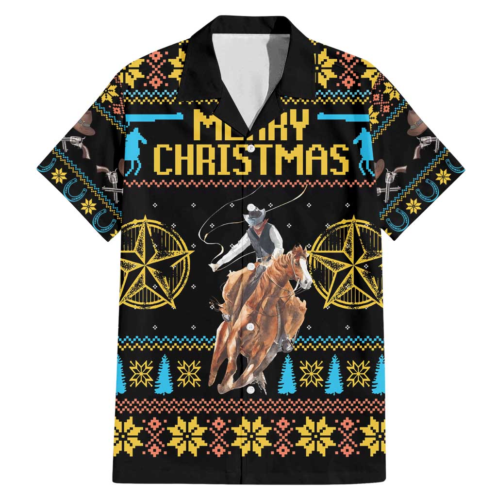 Cowboy Merry Christmas Family Matching Mermaid Dress and Hawaiian Shirt DT04 - Wonder Print Shop