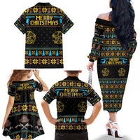 Cowboy Merry Christmas Family Matching Off The Shoulder Long Sleeve Dress and Hawaiian Shirt DT04 - Wonder Print Shop