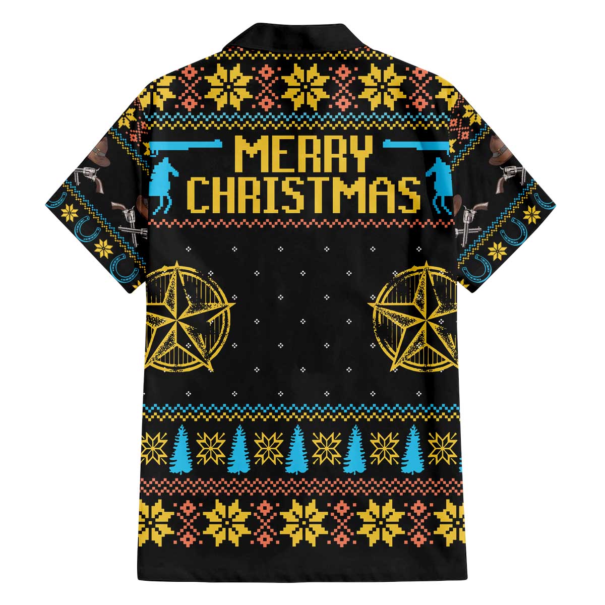 Cowboy Merry Christmas Family Matching Off The Shoulder Long Sleeve Dress and Hawaiian Shirt DT04 - Wonder Print Shop