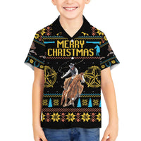 Cowboy Merry Christmas Family Matching Off The Shoulder Long Sleeve Dress and Hawaiian Shirt DT04 - Wonder Print Shop