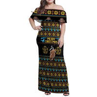Cowboy Merry Christmas Family Matching Off Shoulder Maxi Dress and Hawaiian Shirt DT04 - Wonder Print Shop