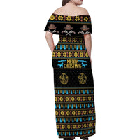 Cowboy Merry Christmas Family Matching Off Shoulder Maxi Dress and Hawaiian Shirt DT04 - Wonder Print Shop
