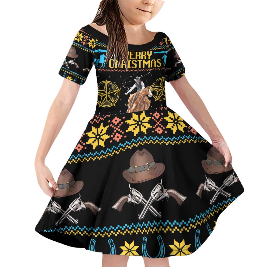 Cowboy Merry Christmas Family Matching Off Shoulder Short Dress and Hawaiian Shirt DT04 - Wonder Print Shop