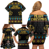 Cowboy Merry Christmas Family Matching Off Shoulder Short Dress and Hawaiian Shirt DT04 - Wonder Print Shop