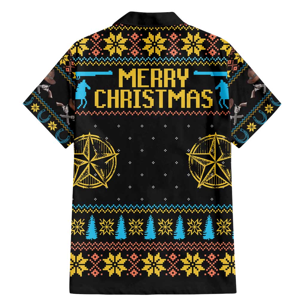 Cowboy Merry Christmas Family Matching Off Shoulder Short Dress and Hawaiian Shirt DT04 - Wonder Print Shop
