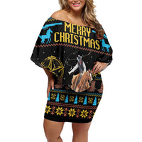 Cowboy Merry Christmas Family Matching Off Shoulder Short Dress and Hawaiian Shirt DT04 - Wonder Print Shop