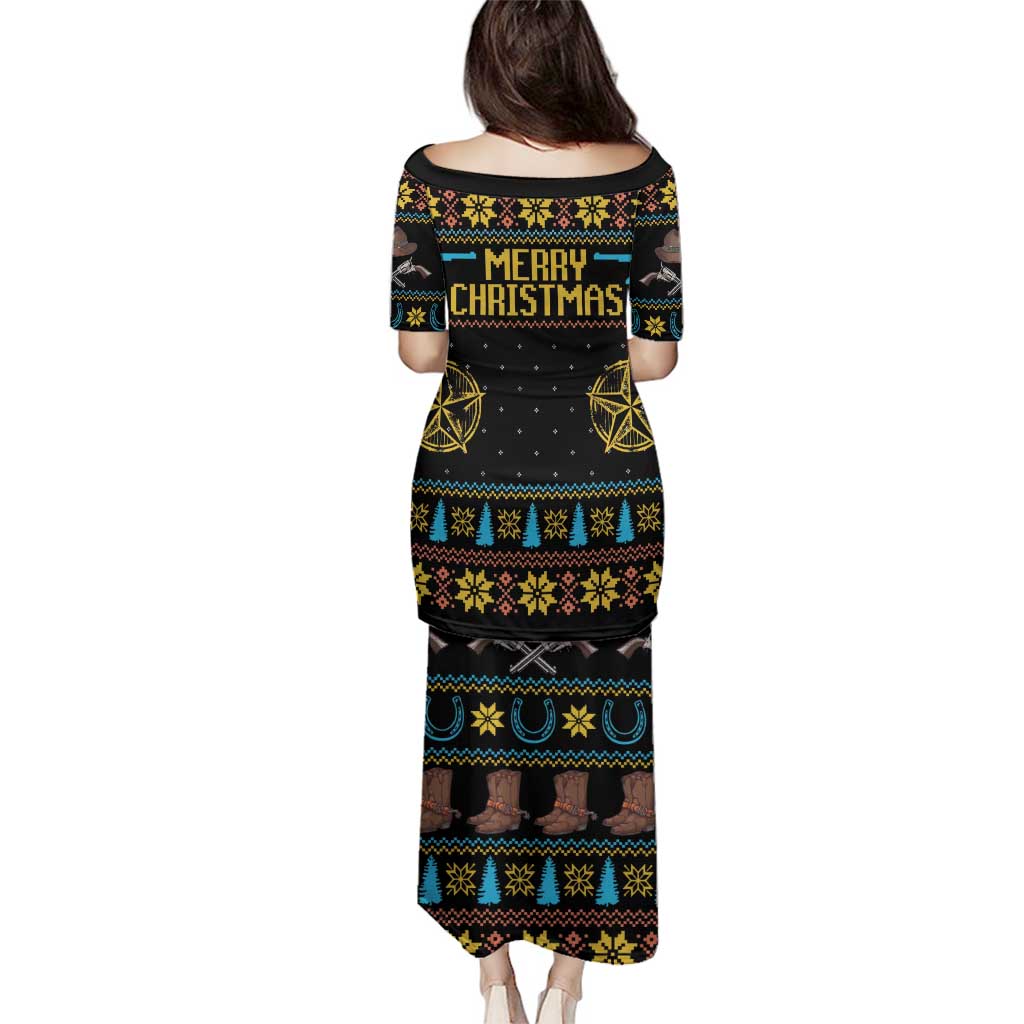 Cowboy Merry Christmas Family Matching Puletasi and Hawaiian Shirt DT04 - Wonder Print Shop