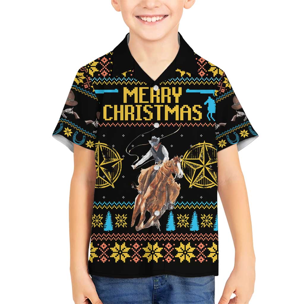 Cowboy Merry Christmas Family Matching Puletasi and Hawaiian Shirt DT04 - Wonder Print Shop