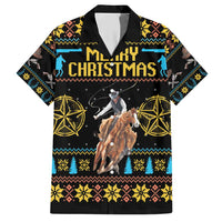 Cowboy Merry Christmas Family Matching Short Sleeve Bodycon Dress and Hawaiian Shirt DT04 - Wonder Print Shop