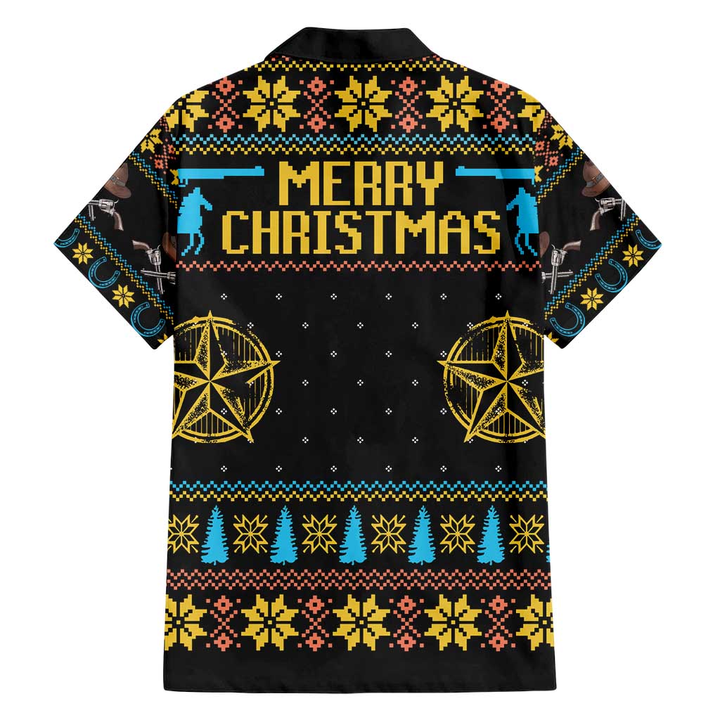 Cowboy Merry Christmas Family Matching Short Sleeve Bodycon Dress and Hawaiian Shirt DT04 - Wonder Print Shop