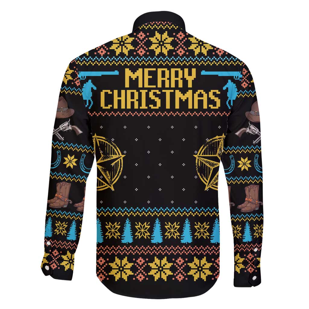 Cowboy Merry Christmas Family Matching Short Sleeve Bodycon Dress and Hawaiian Shirt DT04 - Wonder Print Shop