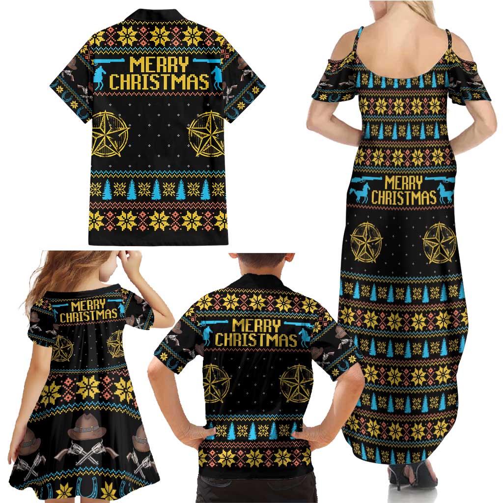 Cowboy Merry Christmas Family Matching Summer Maxi Dress and Hawaiian Shirt DT04 - Wonder Print Shop