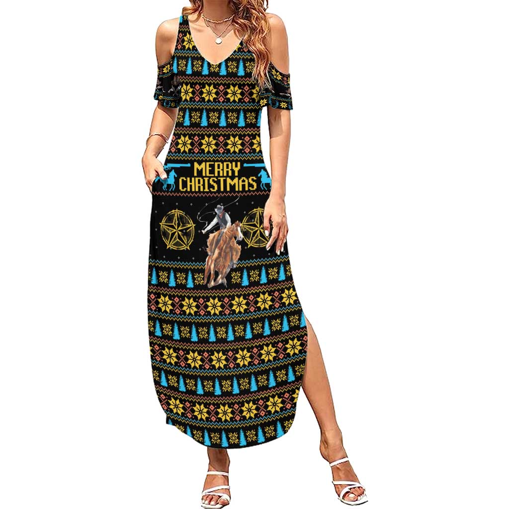 Cowboy Merry Christmas Family Matching Summer Maxi Dress and Hawaiian Shirt DT04 - Wonder Print Shop