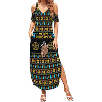 Cowboy Merry Christmas Family Matching Summer Maxi Dress and Hawaiian Shirt DT04 - Wonder Print Shop