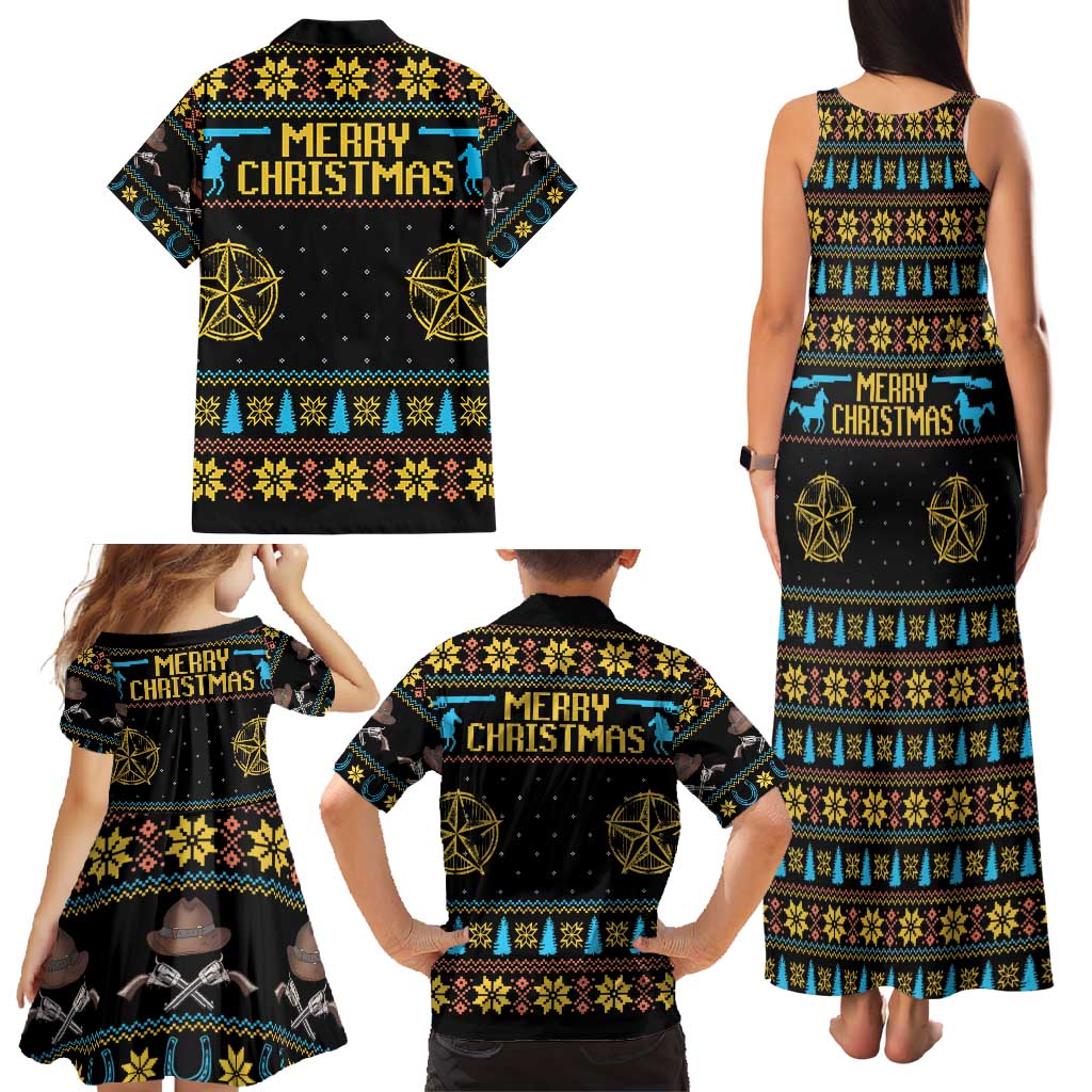 Cowboy Merry Christmas Family Matching Tank Maxi Dress and Hawaiian Shirt DT04 - Wonder Print Shop
