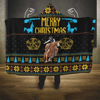 Cowboy Merry Christmas Hooded Blanket