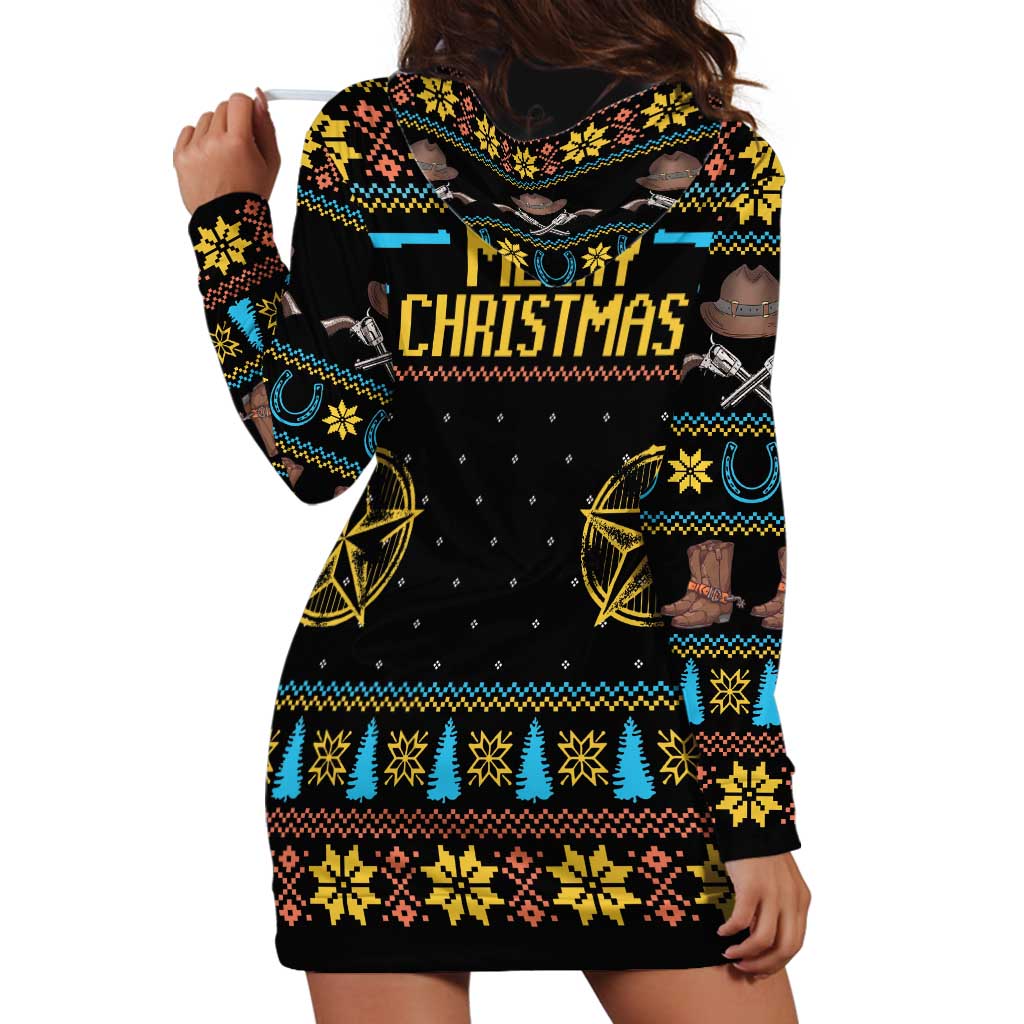 Cowboy Merry Christmas Hoodie Dress DT04 - Wonder Print Shop