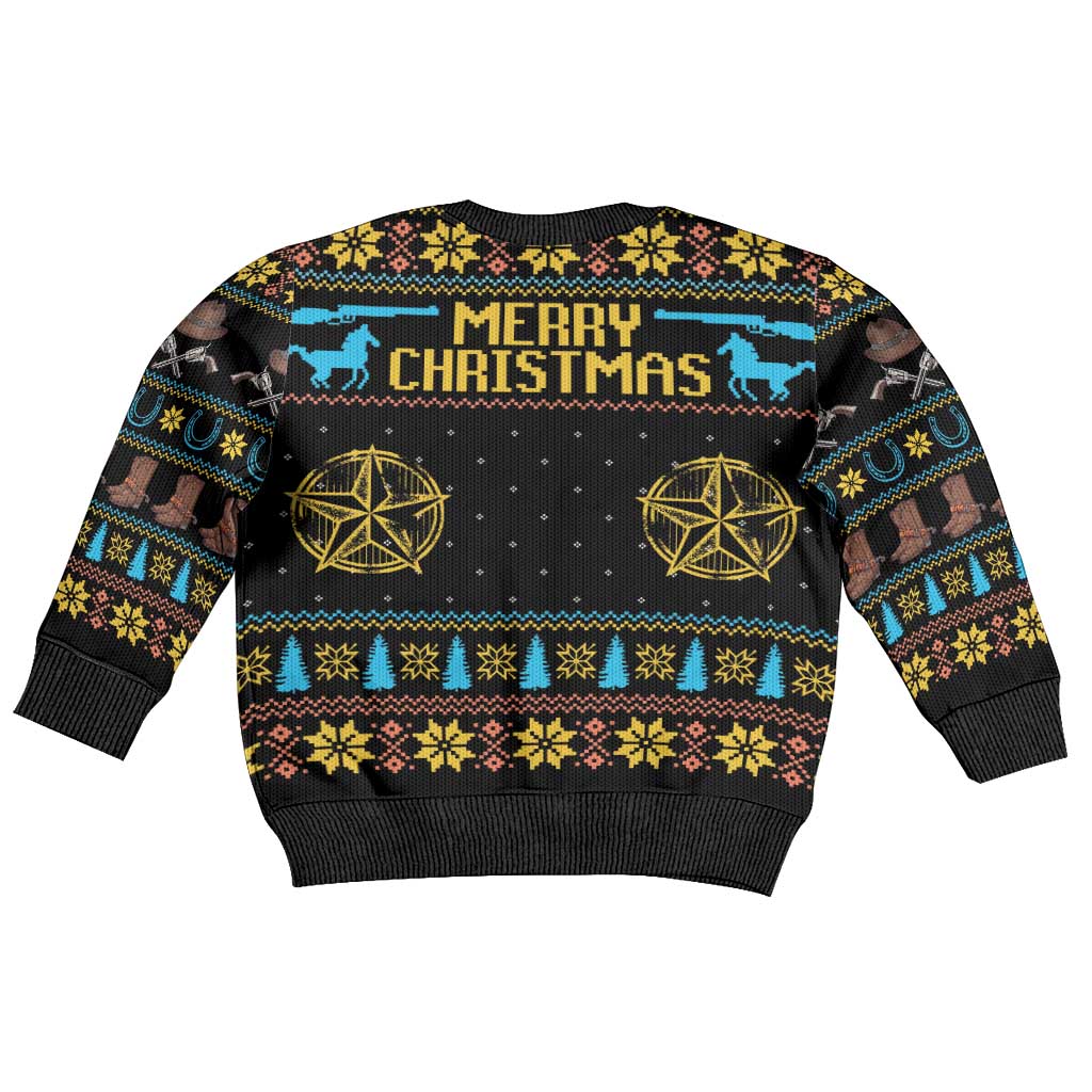 Cowboy Merry Christmas Kid Ugly Christmas Sweater DT04 - Wonder Print Shop