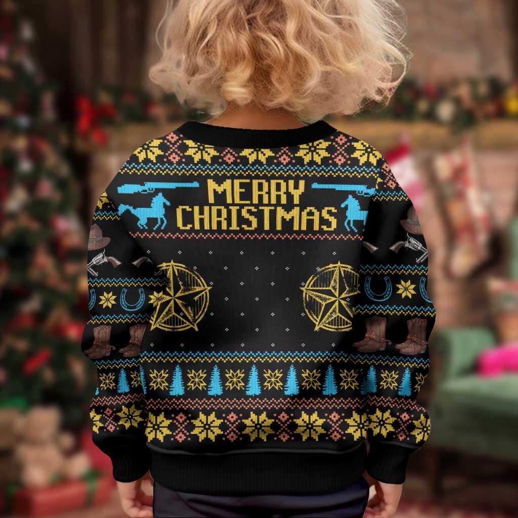 Cowboy Merry Christmas Kid Ugly Christmas Sweater DT04 - Wonder Print Shop