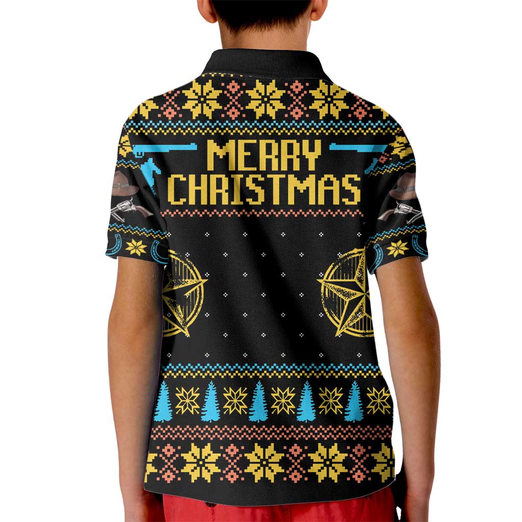 Cowboy Merry Christmas Kid Polo Shirt DT04 - Wonder Print Shop