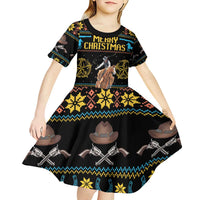 Cowboy Merry Christmas Kid Short Sleeve Dress DT04 - Wonder Print Shop