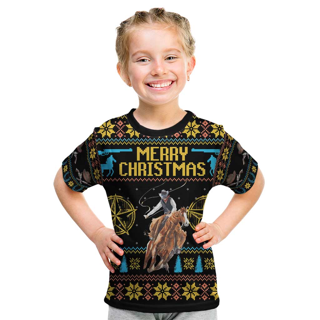 Cowboy Merry Christmas Kid T Shirt DT04 - Wonder Print Shop