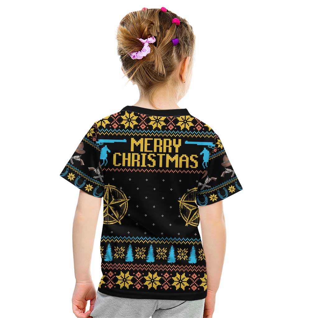 Cowboy Merry Christmas Kid T Shirt DT04 - Wonder Print Shop