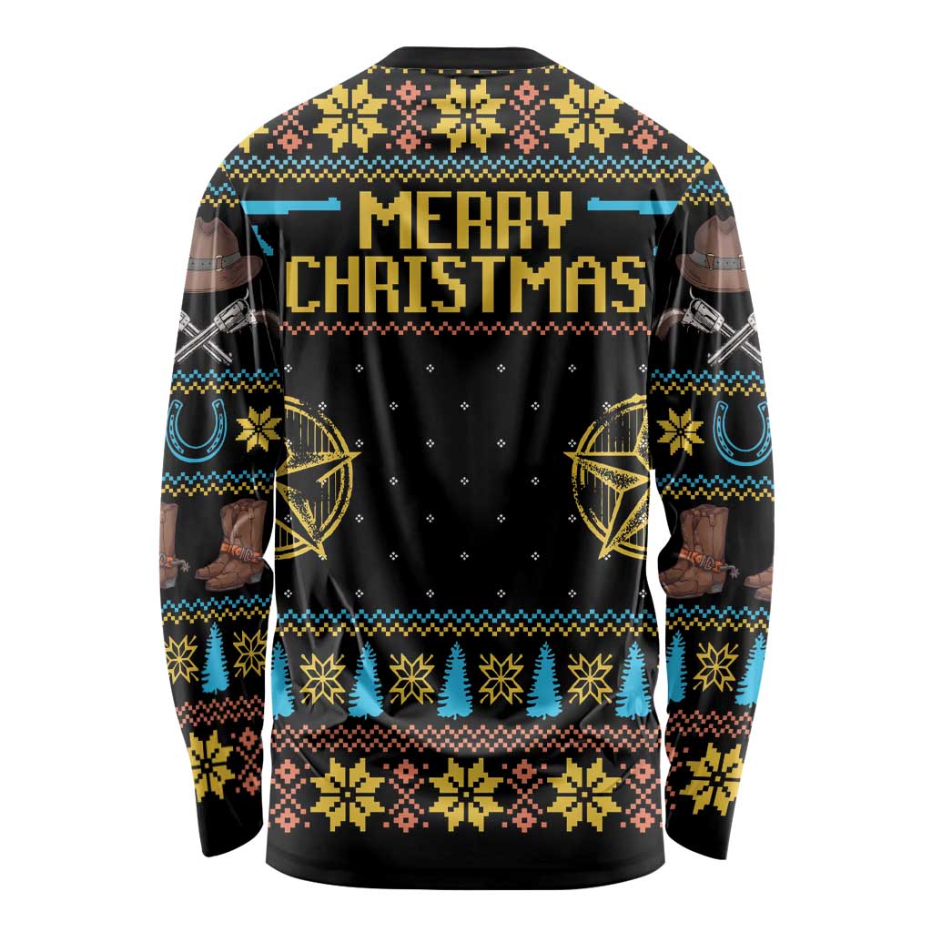 Cowboy Merry Christmas Long Sleeve Shirt DT04 - Wonder Print Shop