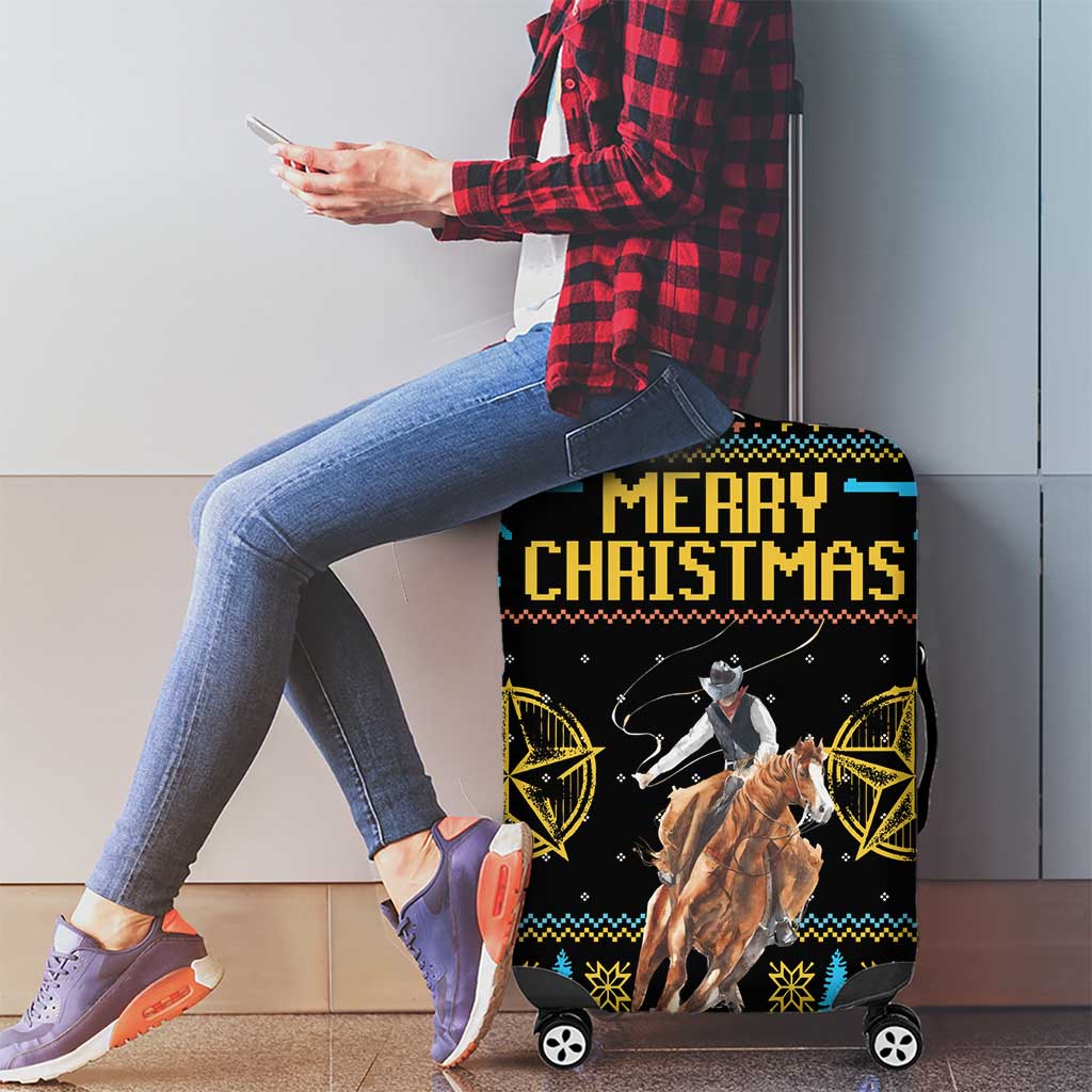Cowboy Merry Christmas Luggage Cover DT04 - Wonder Print Shop