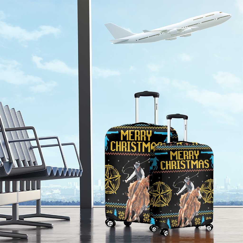 Cowboy Merry Christmas Luggage Cover DT04 - Wonder Print Shop
