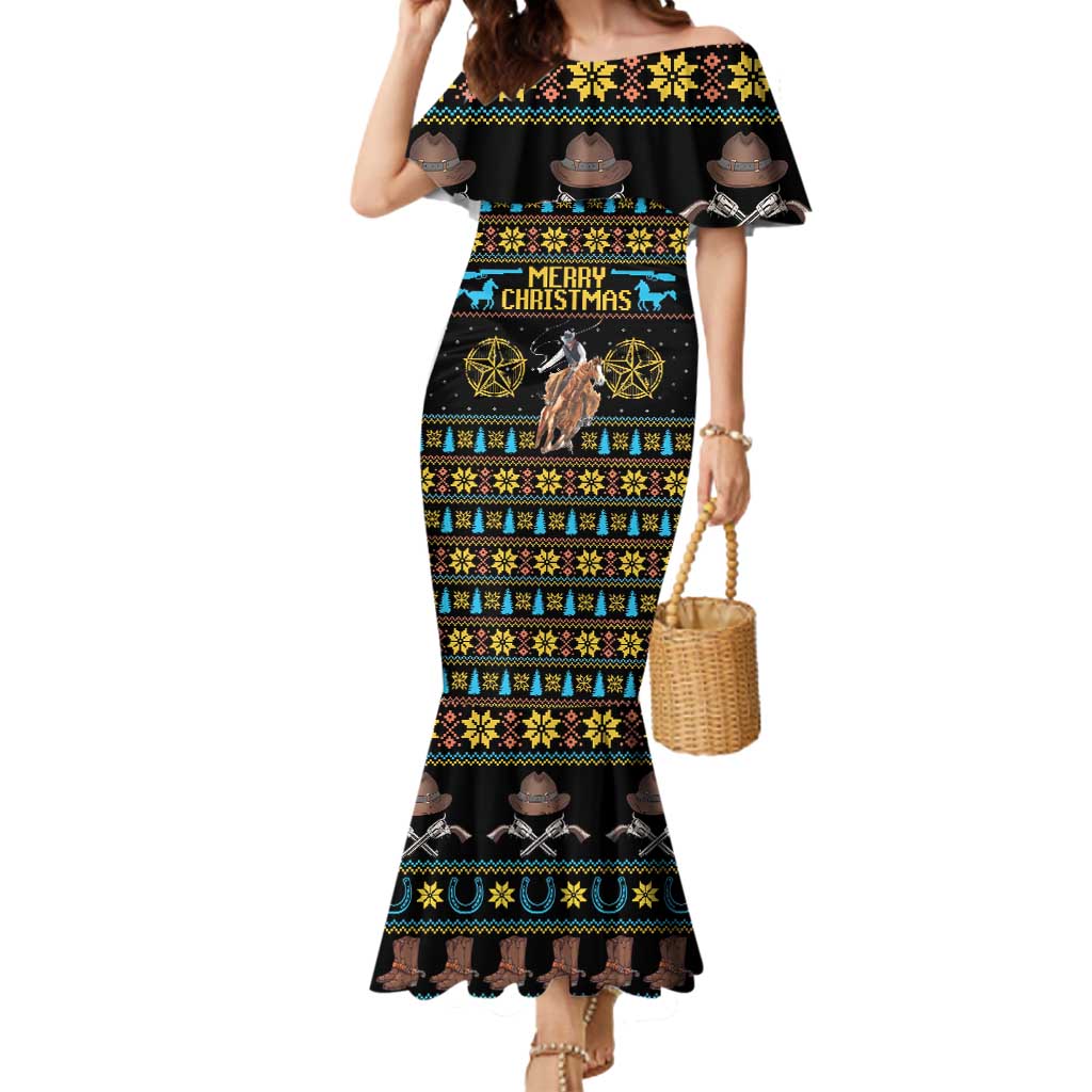 Cowboy Merry Christmas Mermaid Dress DT04 - Wonder Print Shop