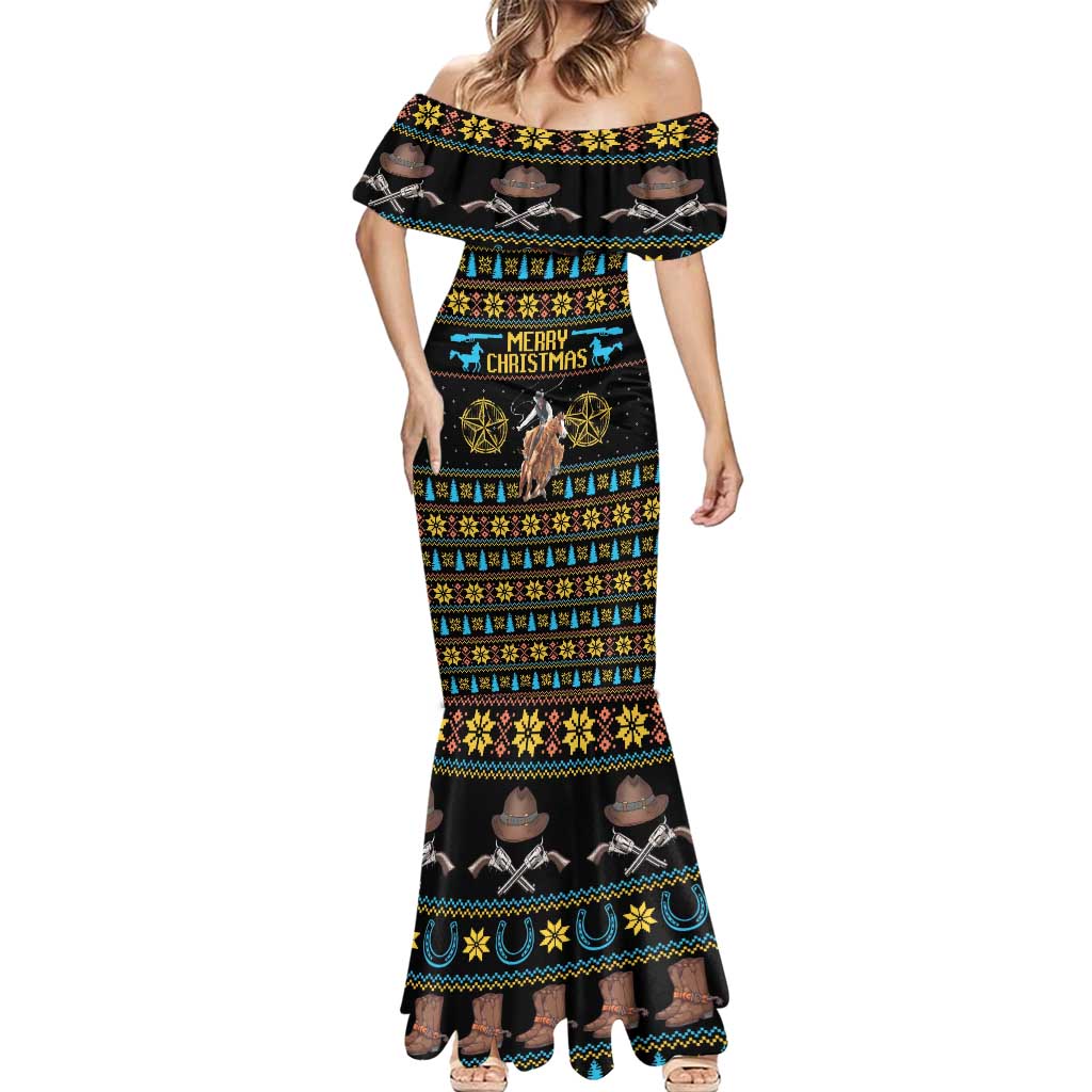 Cowboy Merry Christmas Mermaid Dress DT04 - Wonder Print Shop
