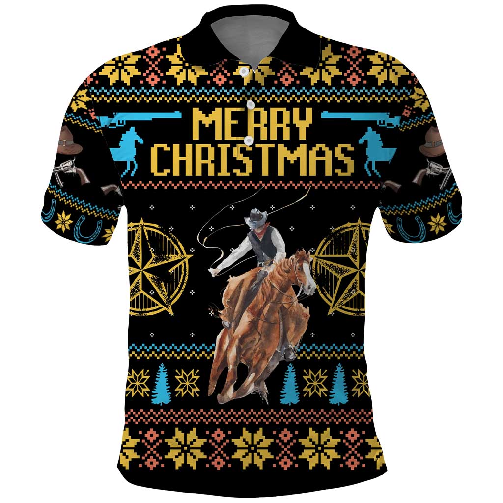 Cowboy Merry Christmas Polo Shirt DT04 - Wonder Print Shop
