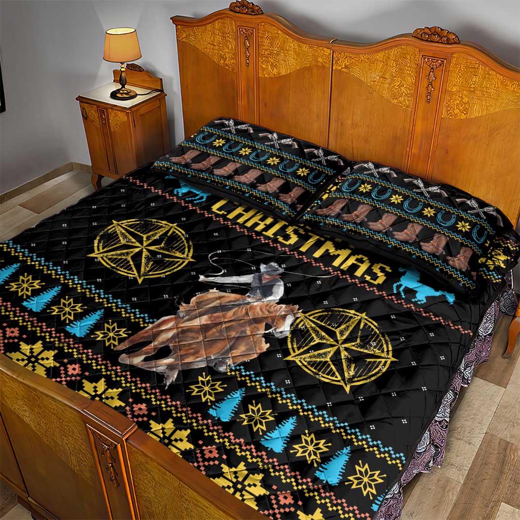 Cowboy Merry Christmas Quilt Bed Set DT04 - Wonder Print Shop
