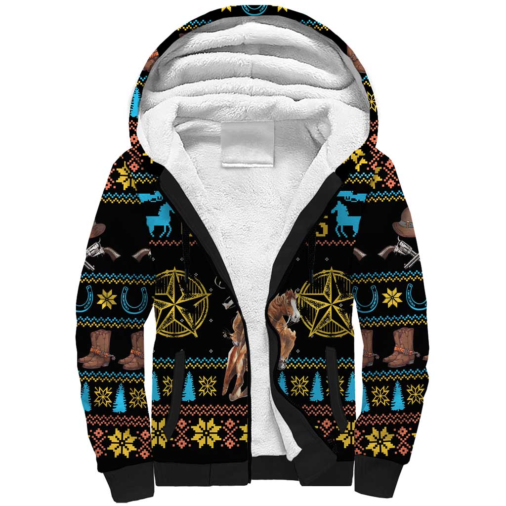 Cowboy Merry Christmas Sherpa Hoodie DT04 - Wonder Print Shop