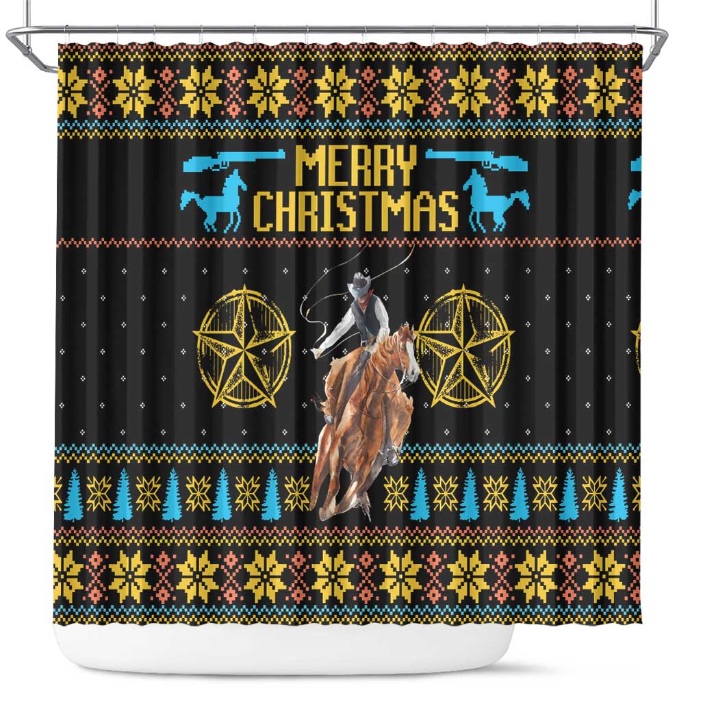 Cowboy Merry Christmas Shower Curtain