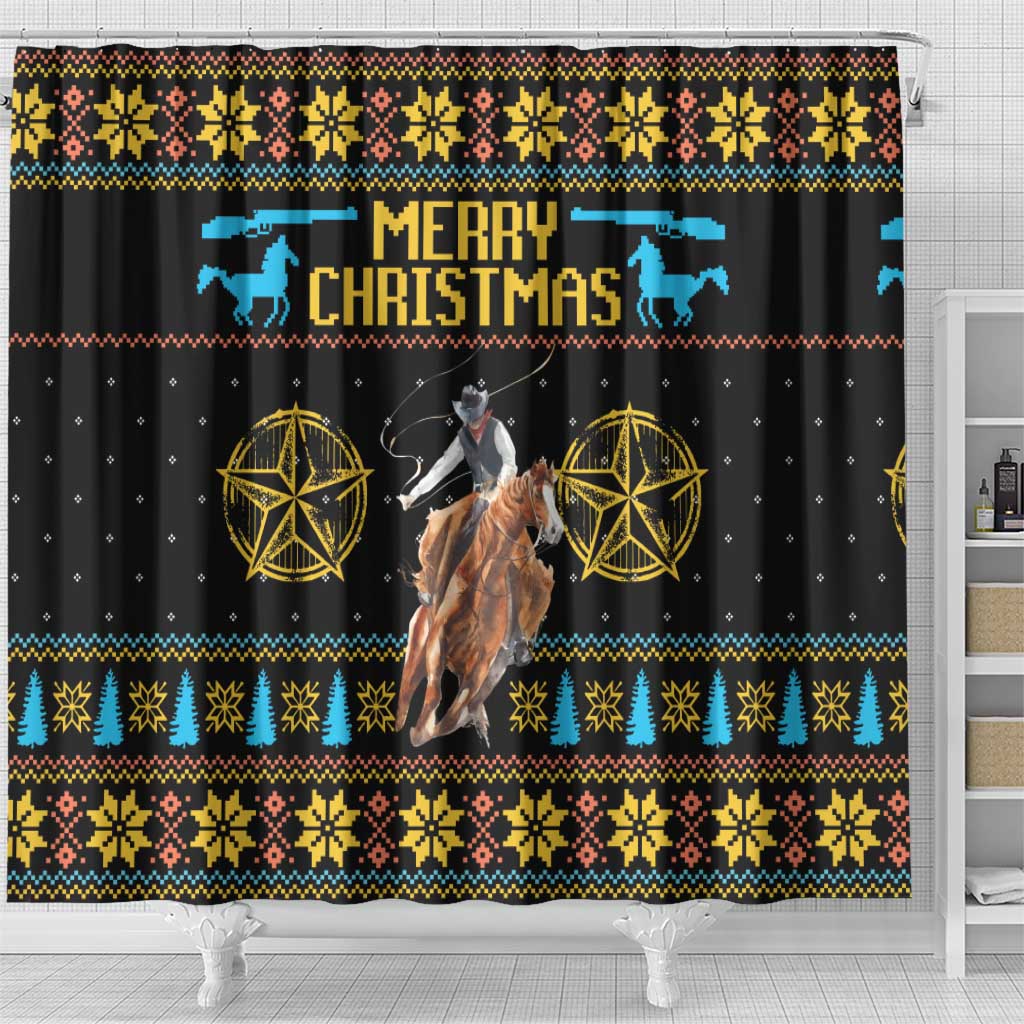 Cowboy Merry Christmas Shower Curtain