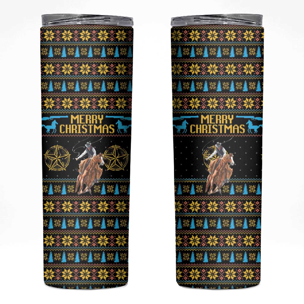 Cowboy Merry Christmas Skinny Tumbler DT04 - Wonder Print Shop