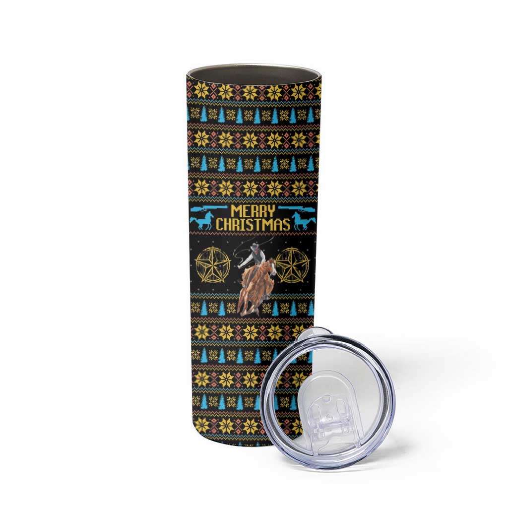 Cowboy Merry Christmas Skinny Tumbler DT04 - Wonder Print Shop
