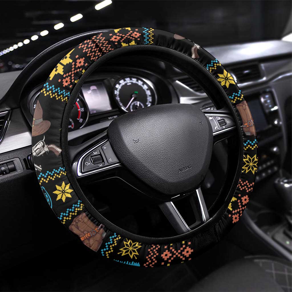 Cowboy Merry Christmas Steering Wheel Cover DT04 - Wonder Print Shop