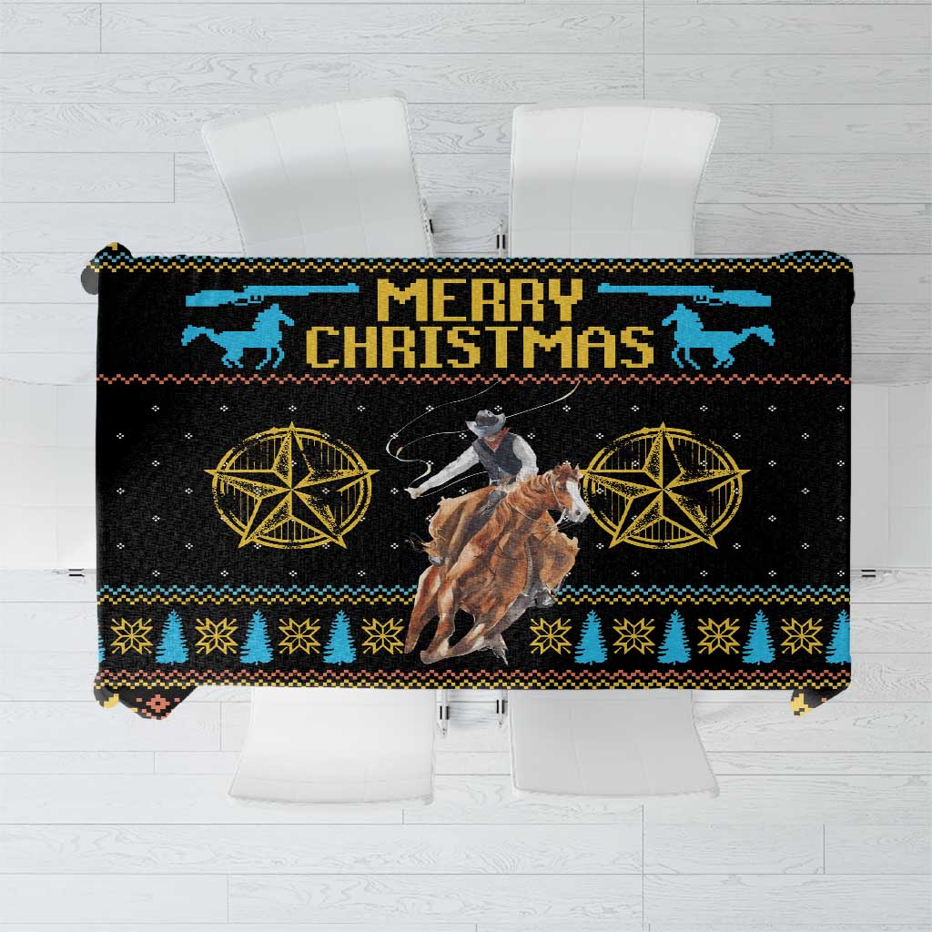 Cowboy Merry Christmas Tablecloth DT04 - Wonder Print Shop