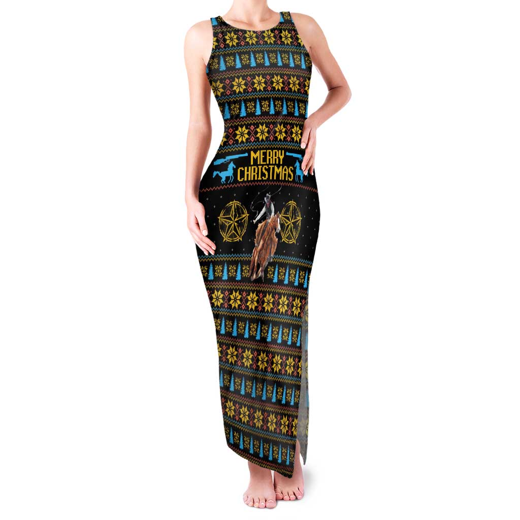 Cowboy Merry Christmas Tank Maxi Dress DT04 - Wonder Print Shop