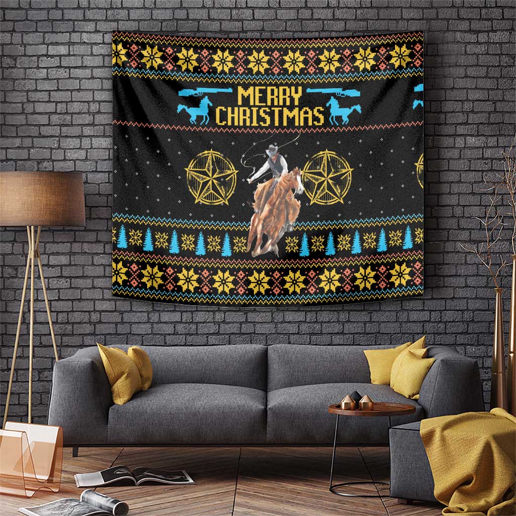 Cowboy Merry Christmas Tapestry DT04 - Wonder Print Shop