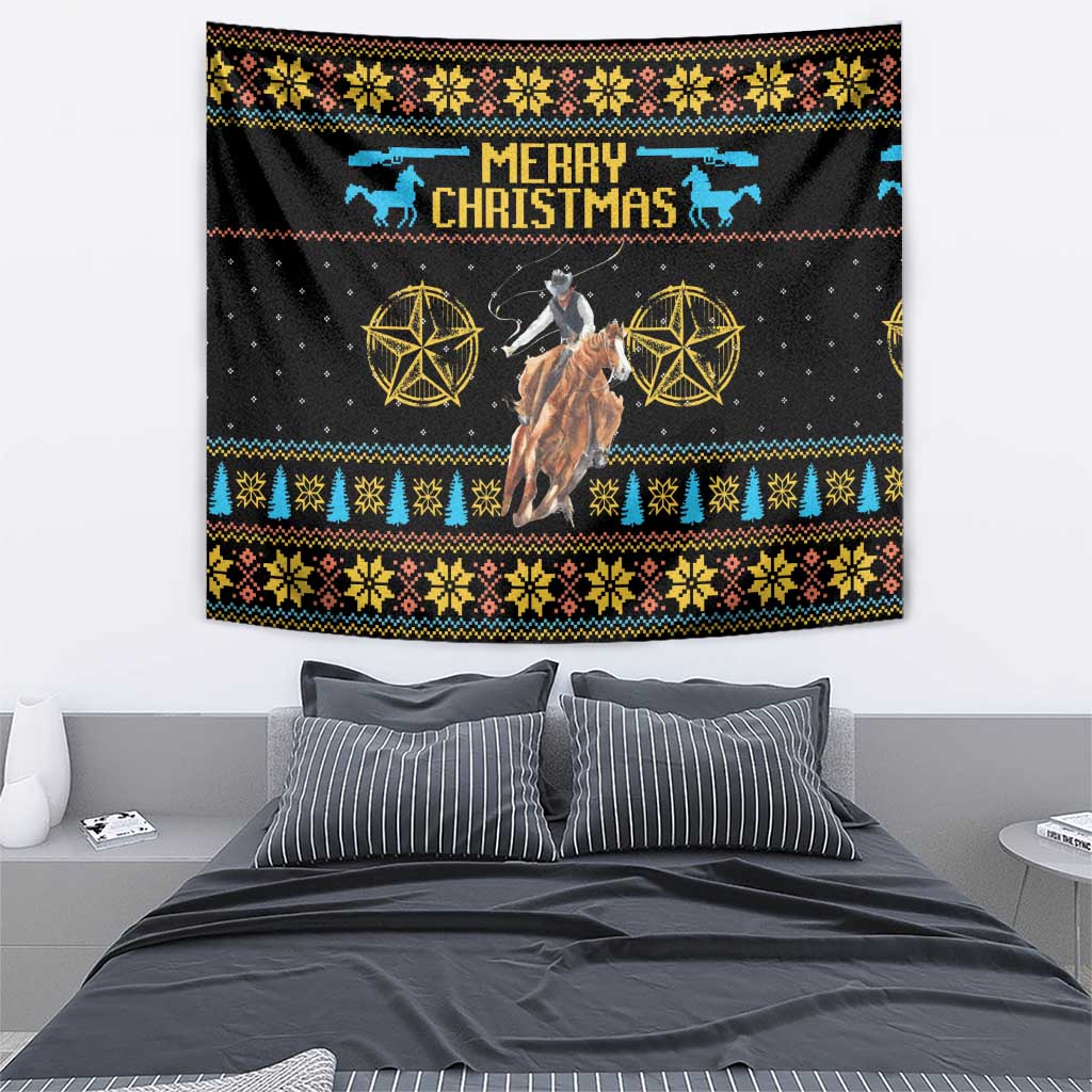 Cowboy Merry Christmas Tapestry DT04 - Wonder Print Shop