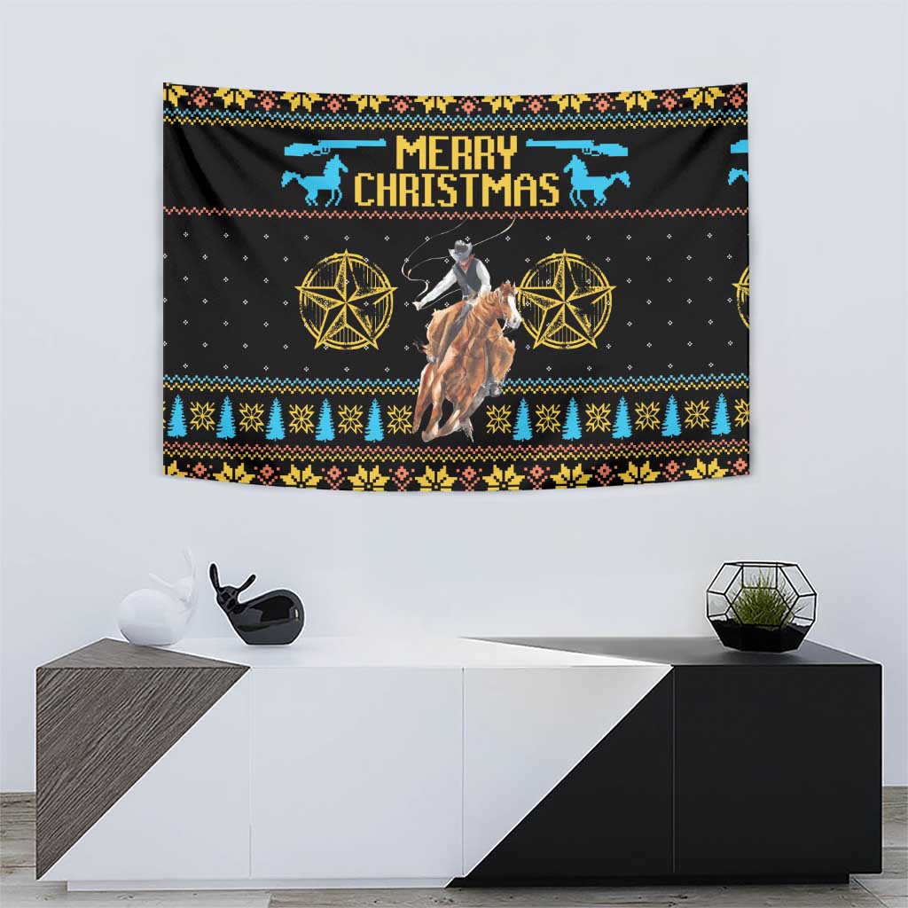 Cowboy Merry Christmas Tapestry DT04 - Wonder Print Shop