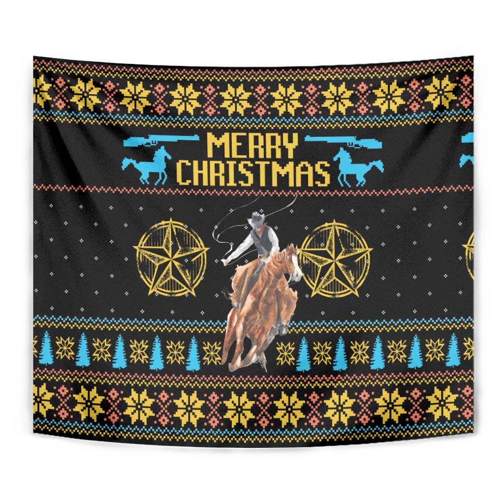 Cowboy Merry Christmas Tapestry DT04 - Wonder Print Shop